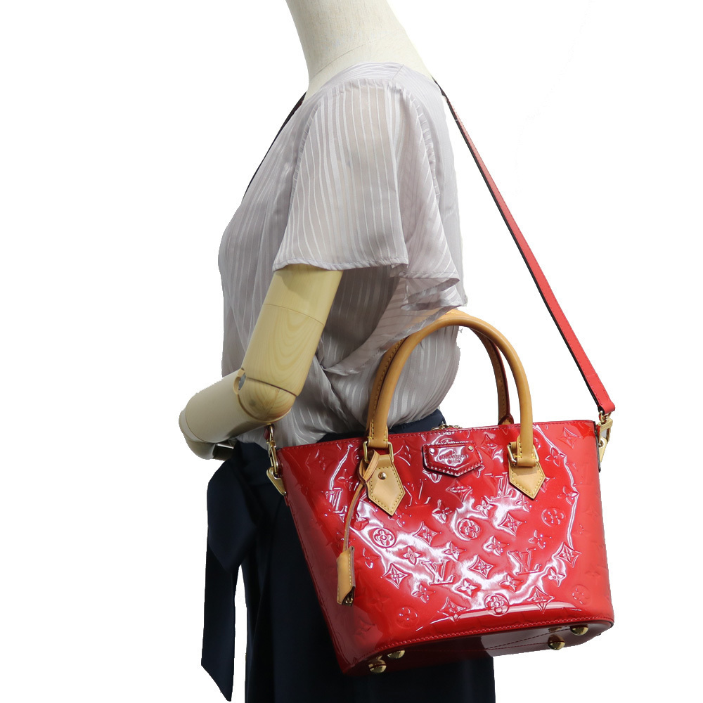 Louis Vuitton Bag Shoulder Red Monogram Vernis Montebello PM